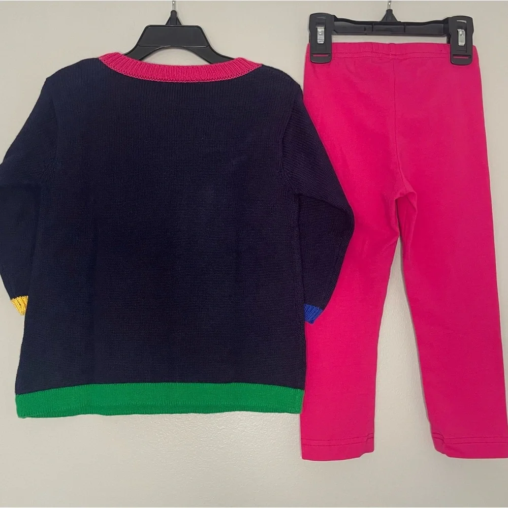 Florence Eiseman Flower Intarsia Sweater and Leggings Set